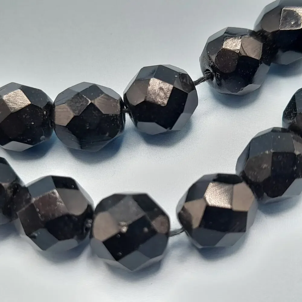 Vintage Black Crystal Double Strand Necklace 16